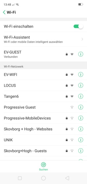 Sie sind nun mit dem WLAN-Netzwerk verbunden