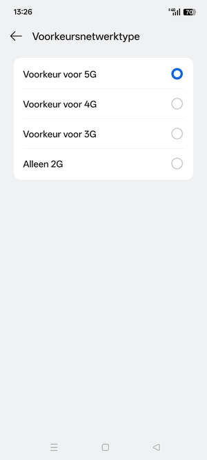 Selecteer uw voorkeursoptie