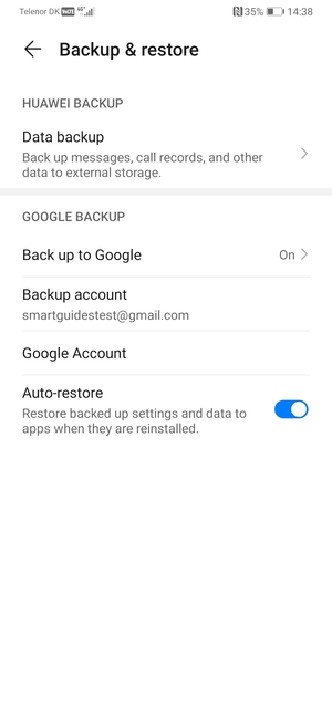 Select Backup account