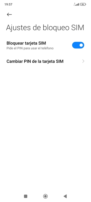 Seleccione Cambiar PIN de la tarjeta SIM