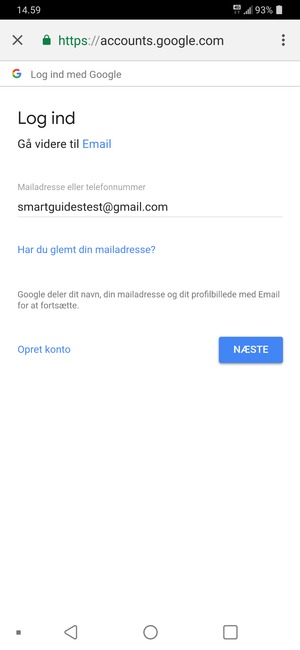 Vælg NÆSTE