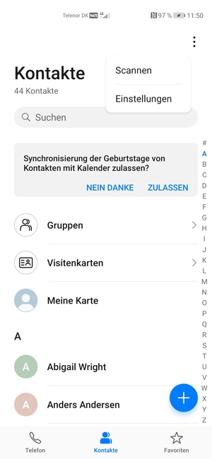 Wählen Sie Einstellungen