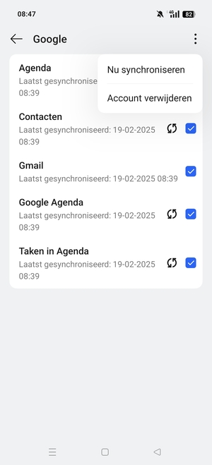 Selecteer Nu synchroniseren
