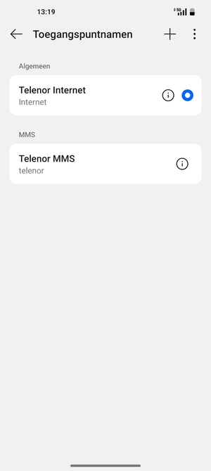 Selecteer de Menu-knop