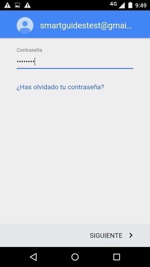 Introduzca su contraseña y seleccione SIGUIENTE