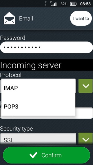 Select IMAP or POP3