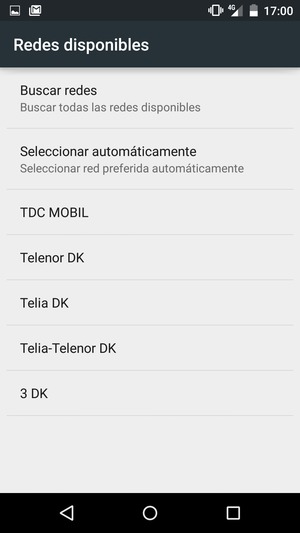 Seleccione un operador de red de la lista