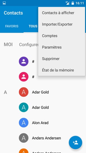 Sélectionnez Importer/Exporter