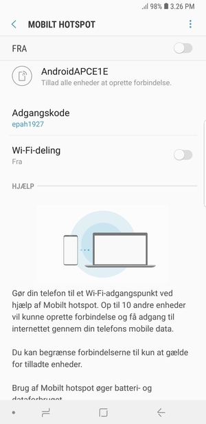 Vælg Menu-knappen
