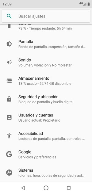 Desplácese y seleccione Seguridad y ubicación