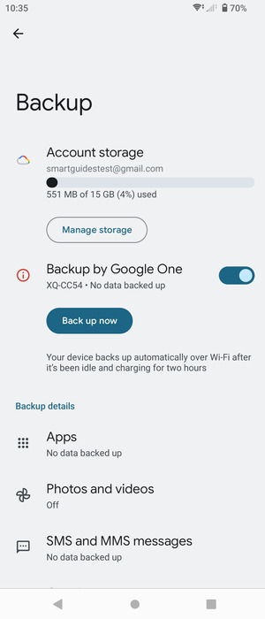 Select Account storage