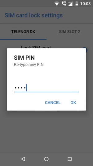 Confirm your new SIM PIN and select OK