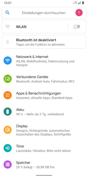 Wählen Sie Netzwerk & Internet