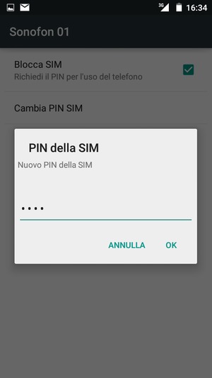 Inserisci Nuovo PIN della SIM e seleziona OK