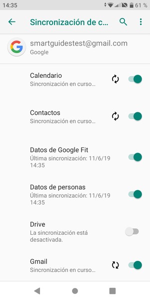 Su información será sincronizada