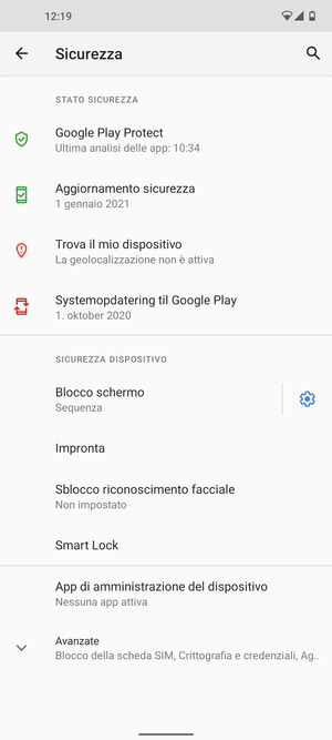 Il tuo telefono è ora protetto dal blocco schermo