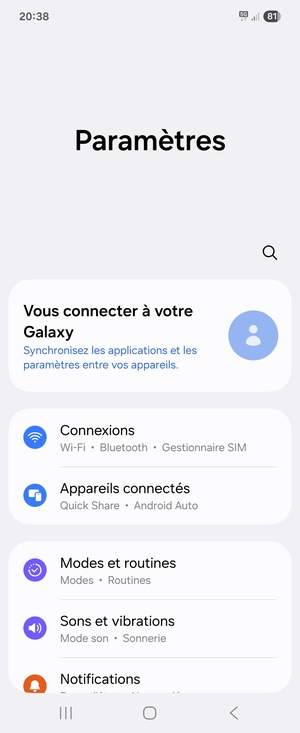 Sélectionnez Connexions