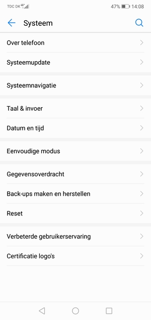 Selecteer Systeemupdate
