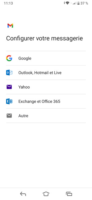 Sélectionnez Exchange et Office 365