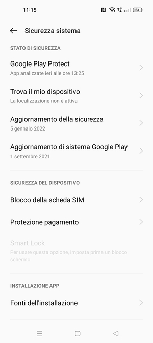 Scorri e seleziona  Blocco della scheda SIM