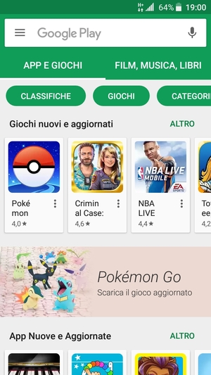 Seleziona la barra di ricerca