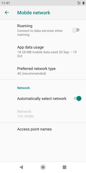 Select Access point names