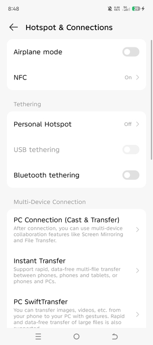 Select Personal Hotspot