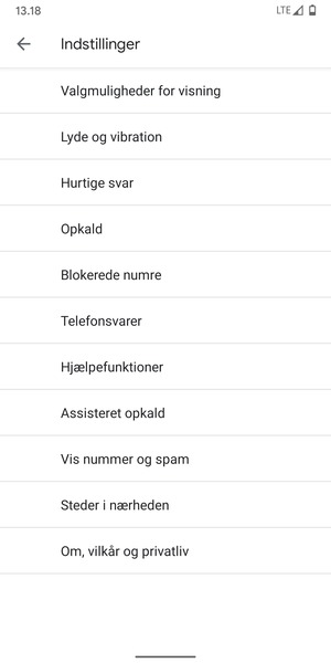 Vælg Telefonsvarer