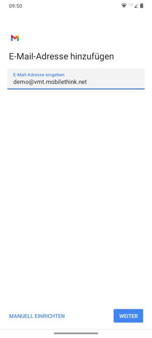 Geben Sie Ihre E-Mail-Adresse ein und wählen Sie WEITER