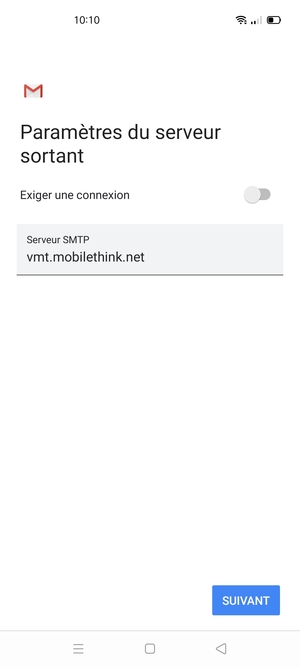 Désactiver le Exiger une connexion et sélectionner SUIVANT