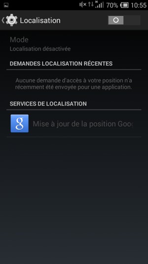 Désactiver le Localisation