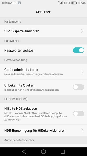 Wählen Sie SIM-Sperre einrichten