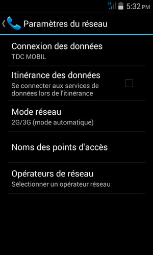 Pour changer de réseau en cas de problèmes de réseau, sélectionnez Opérateurs de réseau
