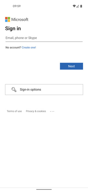 Enter your Email address and select Next
