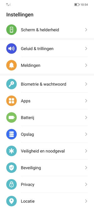 Scroll naar en selecteer Beveiliging