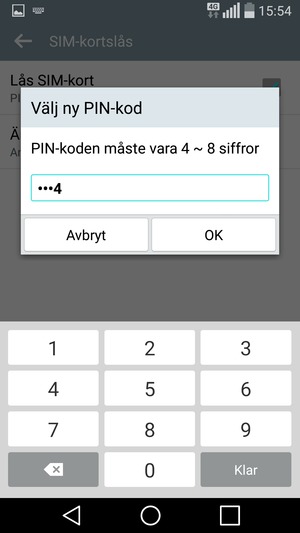 Ange din Nya PIN-kod och välj OK