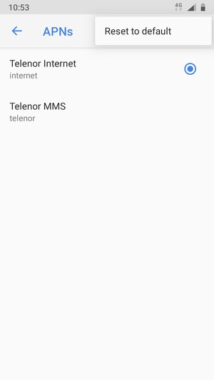 Select Reset to default