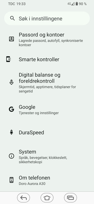 Bla til og velg System