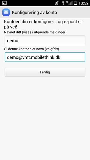 Gi kontoen din et navn, og skriv inn navnet ditt. Velg Ferdig / Neste