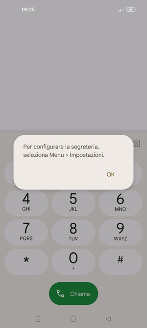 Se la segreteria telefonica non è configurata, seleziona OK
