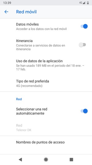 Seleccione Tipo de red preferida