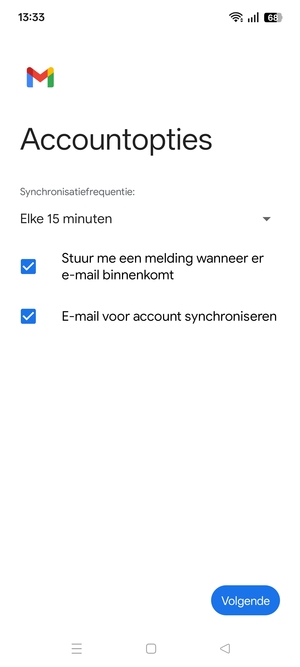 Selecteer Volgende