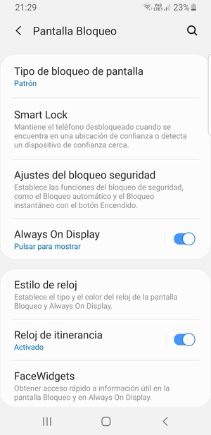 El teléfono ha sido asegurado con un bloqueo de pantalla