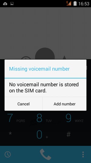 If your voicemail is not set up, select Add number