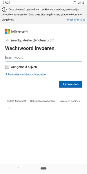 Voer uw wachtwoord in en selecteer Aanmelden