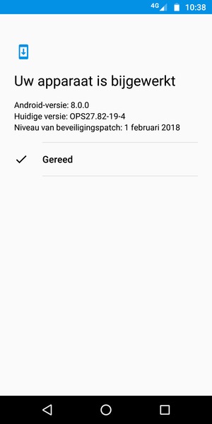 Als uw telefoon up-to-date is, selecteert u Gereed