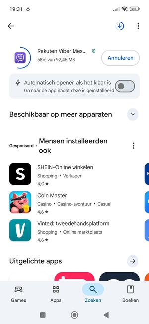 Wacht tot het installatieproces beëindigd is