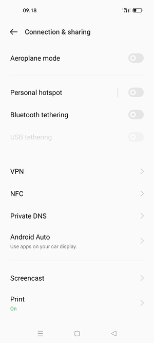 Select Personal hotspot