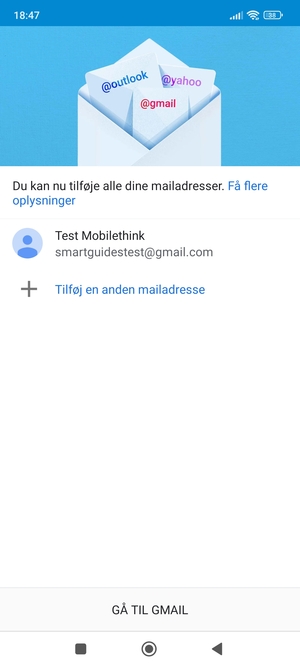 Vælg GÅ TIL GMAIL