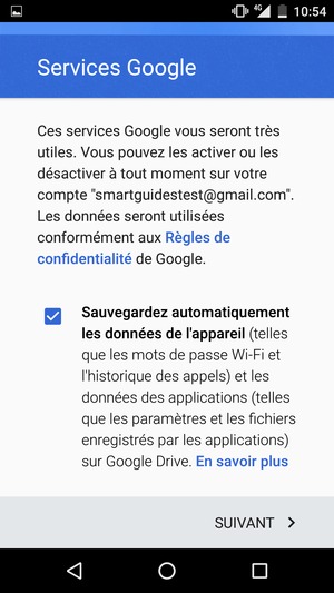 Sélectionnez SUIVANT